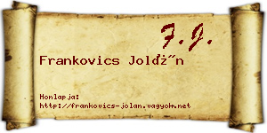 Frankovics Jolán névjegykártya