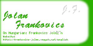jolan frankovics business card
